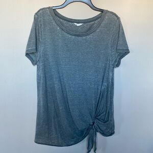 Grey Caslon Front Knot Shirt